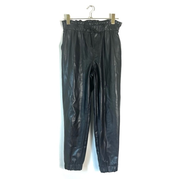 Abercrombie & Fitch Vegan Faux Leather Pants Drawstring Size S - Picture 3 of 7